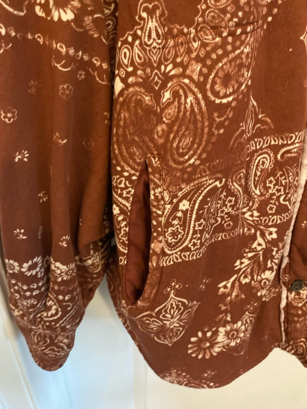 Free People Thermal Bandana Print Shacket Jacket - Picture 9 of 11